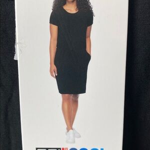 32 Degrees NWT‎ Cool Jersey Dress Black Drop Elastic Waist Women’s